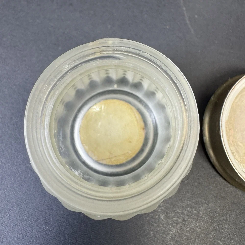 VTG 1970's Estee Lauder Re-Nutriv Sheer Shell Frosted Jar Gold Top Lot Empty SM